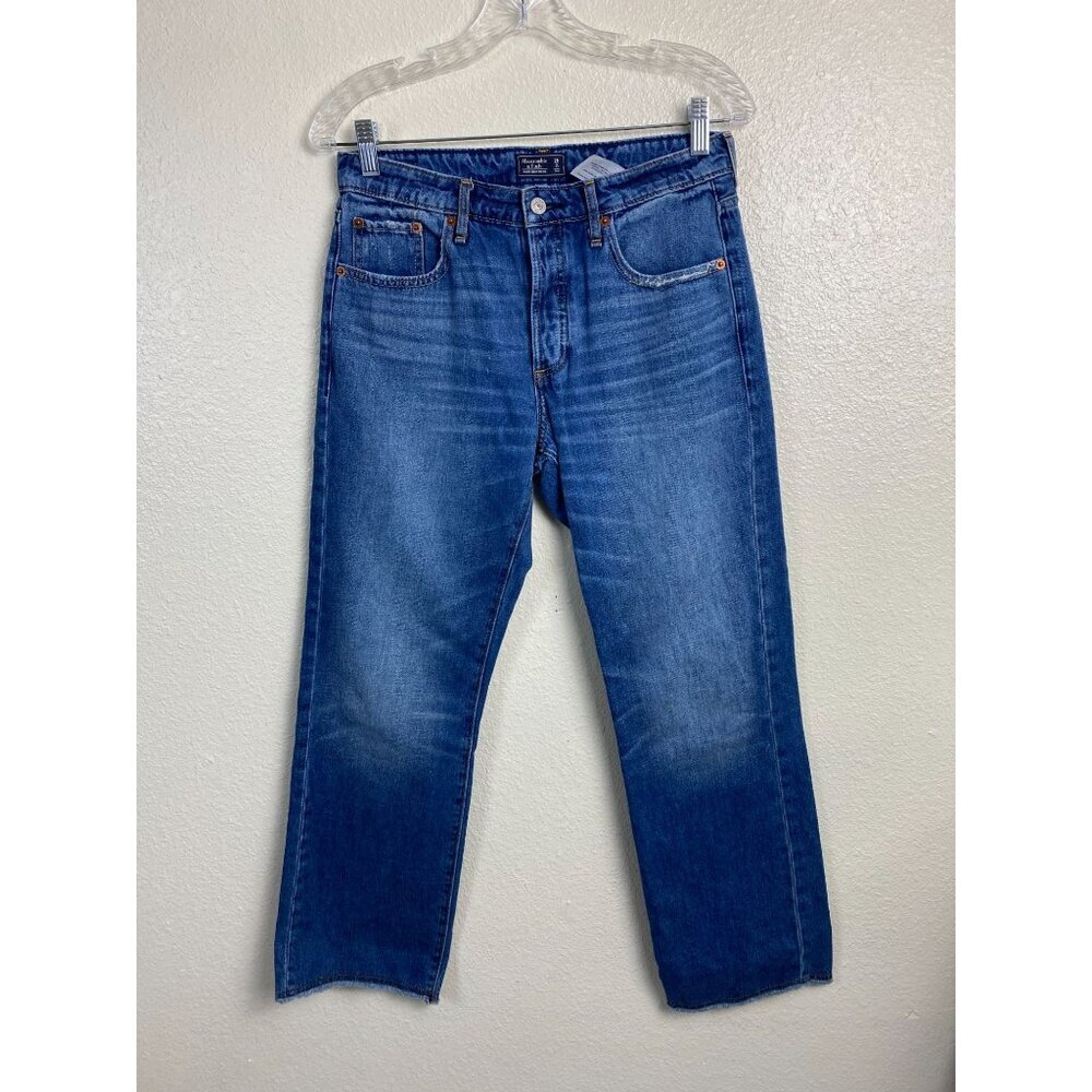 Abercrombie & Fitch Ames Boyfriend Jeans Blue Women size 26 Straight Denim 27"